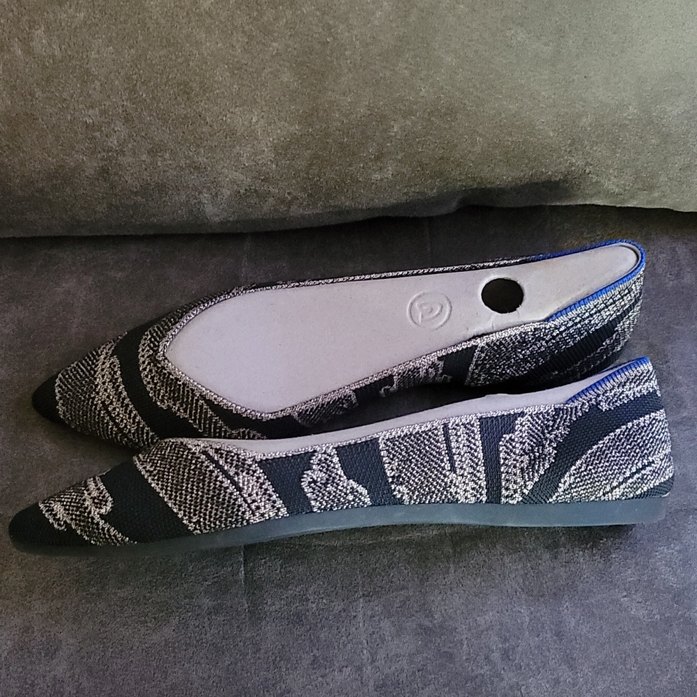 ROTHY’S THE POINT Golden Shimmer SLIP ON FLATS SIZE 8.0